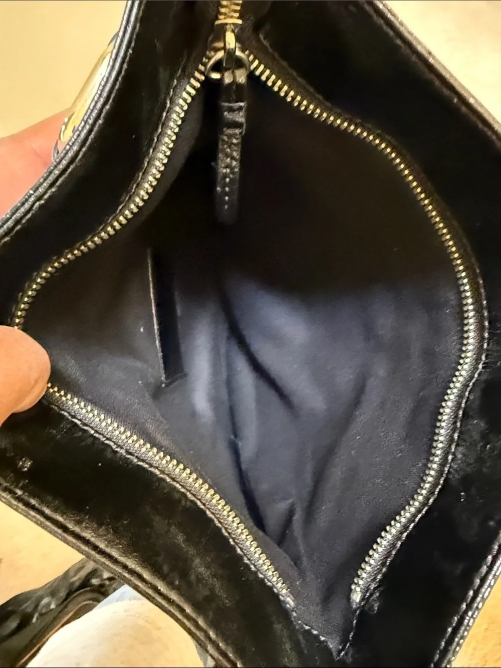 Club Monaco Black Leather Fold-Over Clutch, retro y2k minimalist